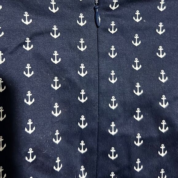 J. Crew skirt cotton blend pockets navy white anchors 6 FIRM on PRICE - Picture 3 of 5